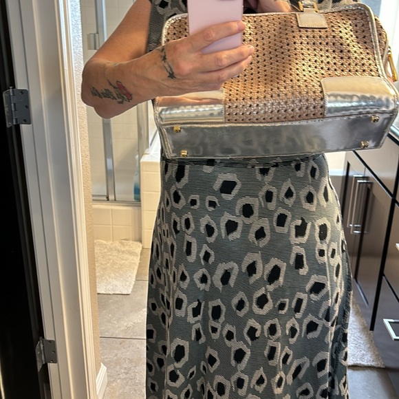 🍦LOEWE Amazona 28 Hand Bag Braided Leather Mesh Type Silver Limited 24081 - Picture 11 of 11